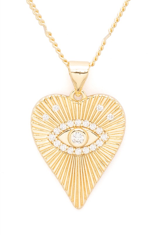 Evil eye heart necklace (gold)