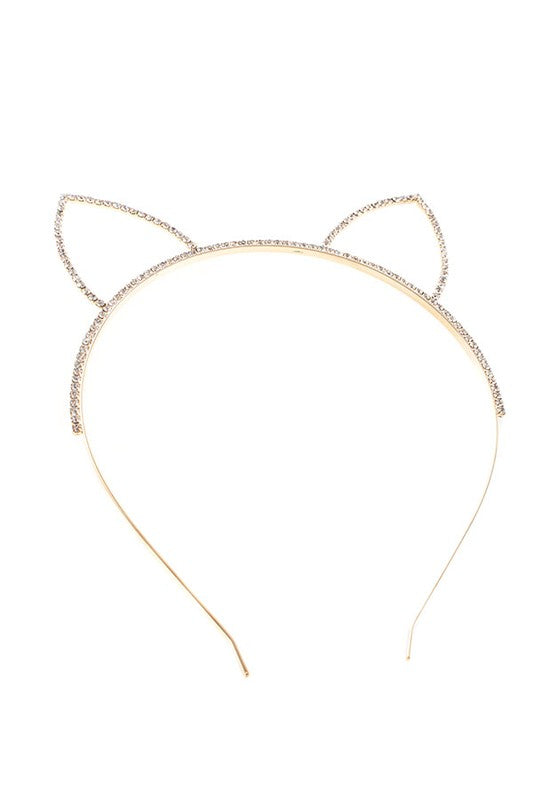 cat rhinestone headband